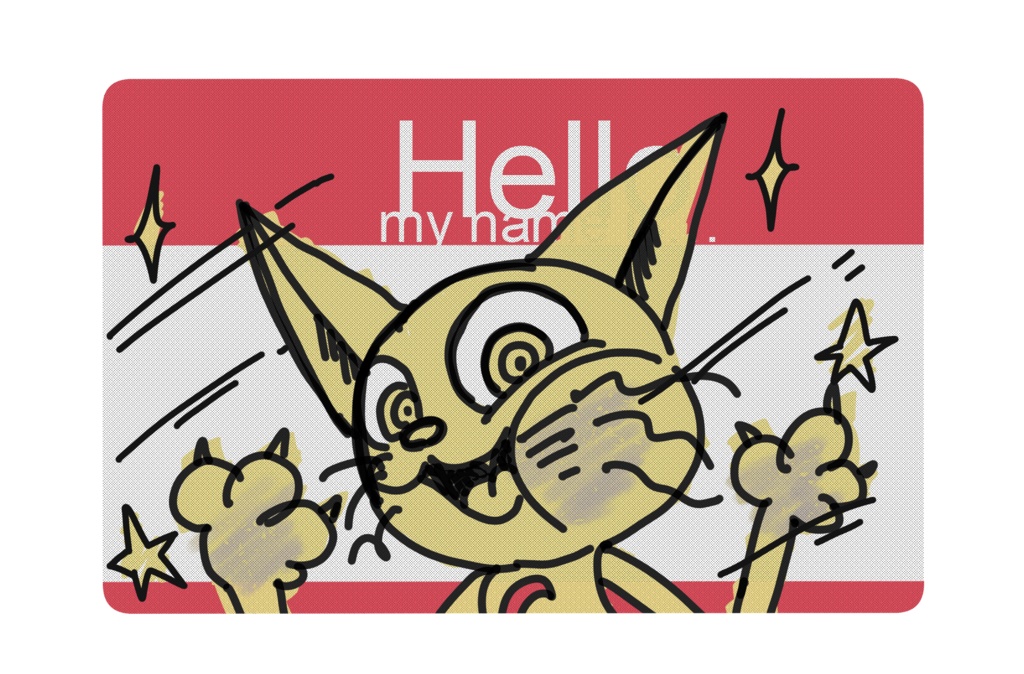 Hello my name is...catステッカー