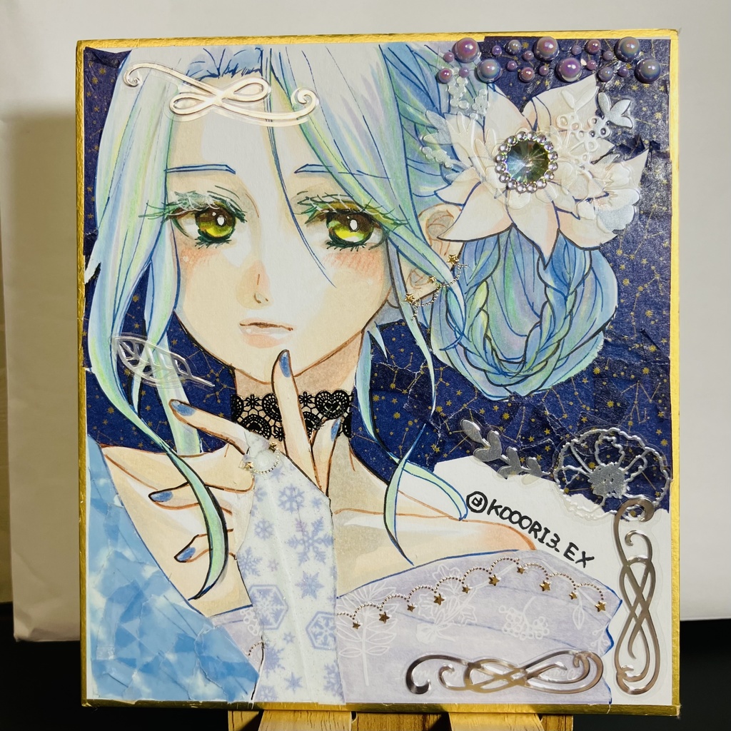 【ミニ色紙】オリジナル女の子・寒