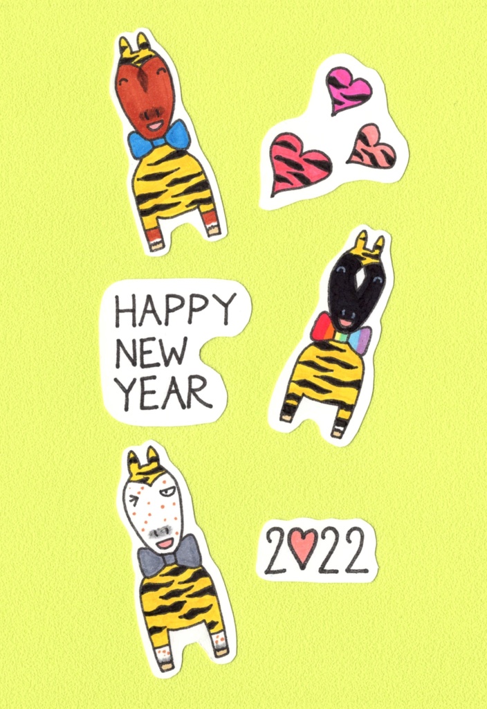 2022年年賀状 Happy New Year Card 2022 🐯💞