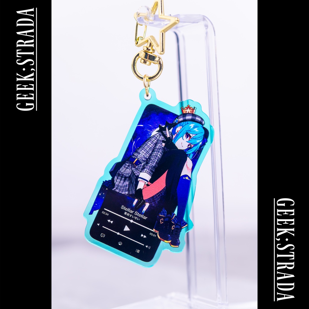 【星街すいせい】◤Stellar Stellar◢ ホログラムアクリルキーホルダー【Suisei Hoshimachi】Holographic Acrylic Key Chain =Unofficial=