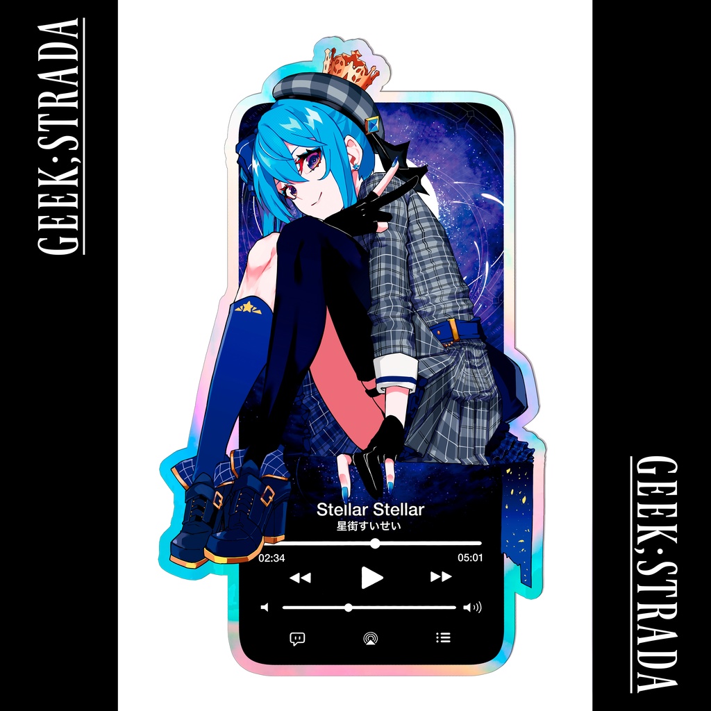 【星街すいせい】◤Stellar Stellar◢ ホログラムステッカー【Suisei Hoshimachi】Holographic Sticker =Unofficial=
