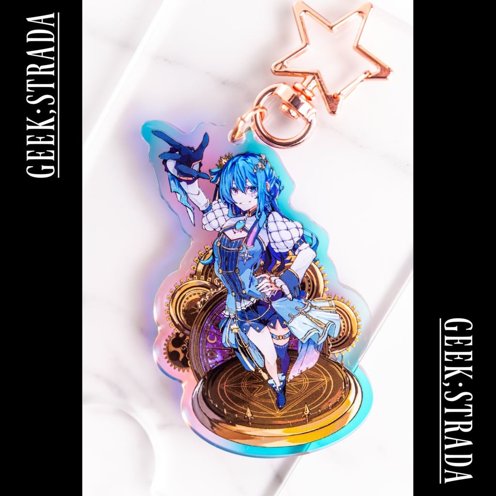 【星街すいせい】◤ソワレ◢ ホログラムアクリルキーホルダー【Suisei Hoshimachi】"Soirée" Holographic Acrylic Key Chain =Unofficial=