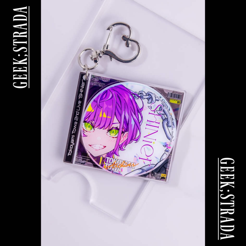 【常闇トワ】||◤ 2nd Live "SHINier"◢|| CD型 NFCアクリルキーホルダー【Tokoyami Towa】CD-Style NFC Acrylic Key Chain =Unofficial=