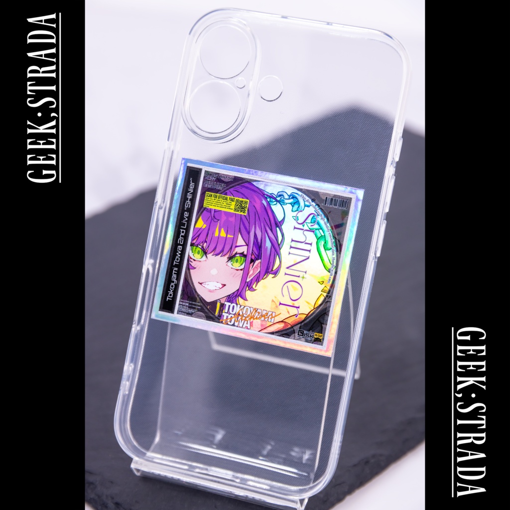 【常闇トワ】||◤ 2nd Live "SHINier"◢|| CD型 ホログラムステッカー【Tokoyami Towa】CD-Style Holographic Sticker =Unofficial=
