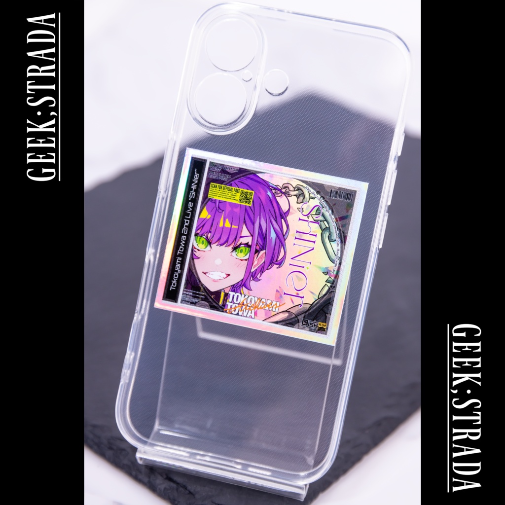 【常闇トワ】||◤ 2nd Live "SHINier"◢|| CD型 ホログラムステッカー【Tokoyami Towa】CD-Style Holographic Sticker =Unofficial=