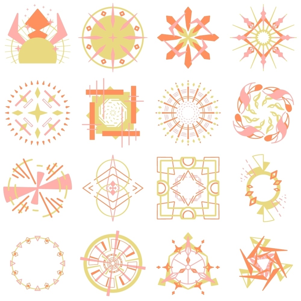 カラフルな何学模様素材