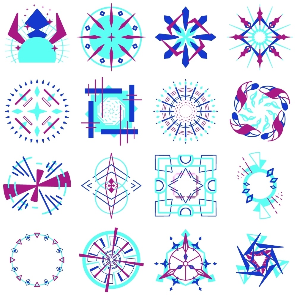 カラフルな何学模様素材