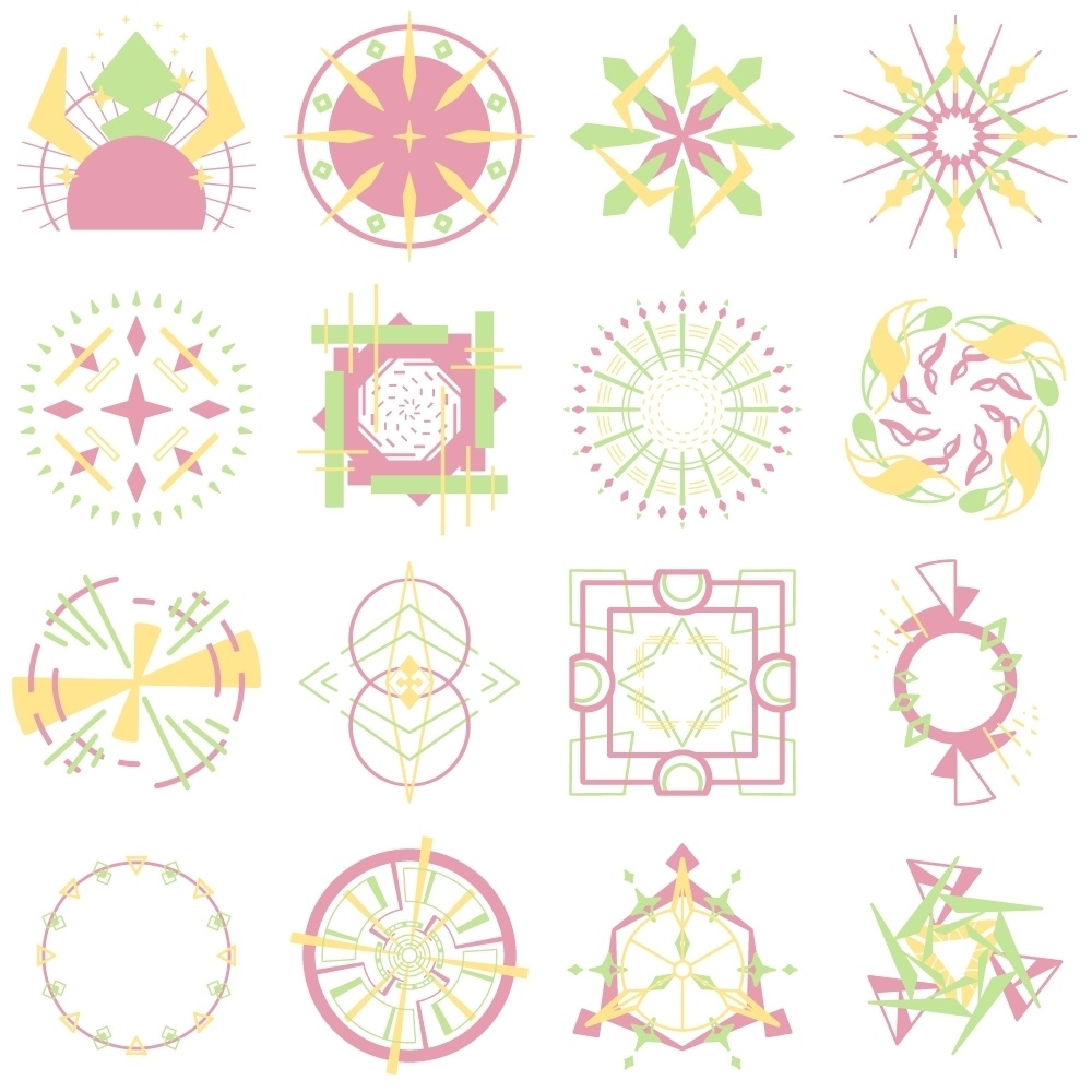 カラフルな何学模様素材