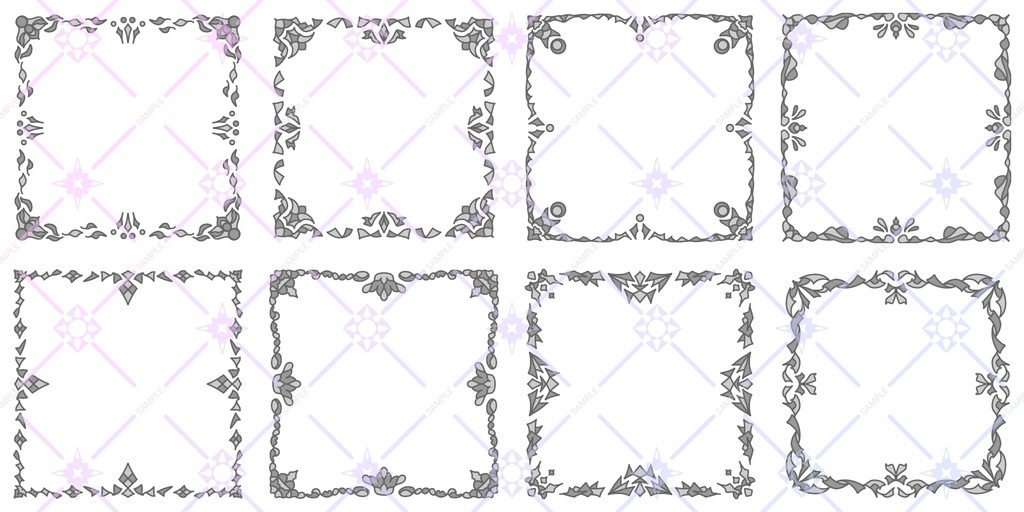 三色フレーム四角素材