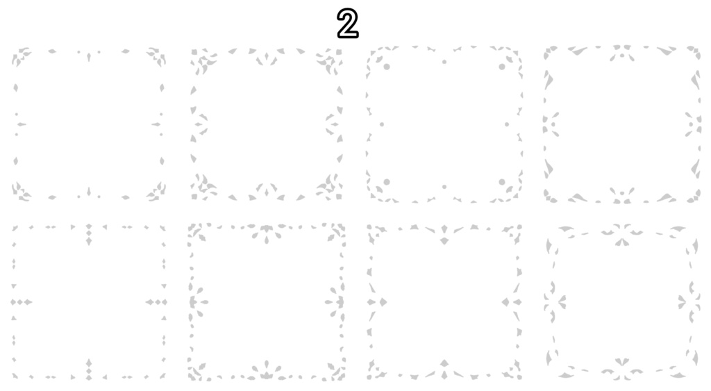 三色フレーム四角素材
