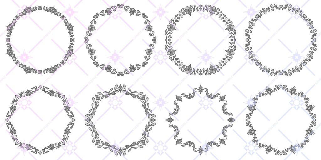 三色フレーム丸形素材