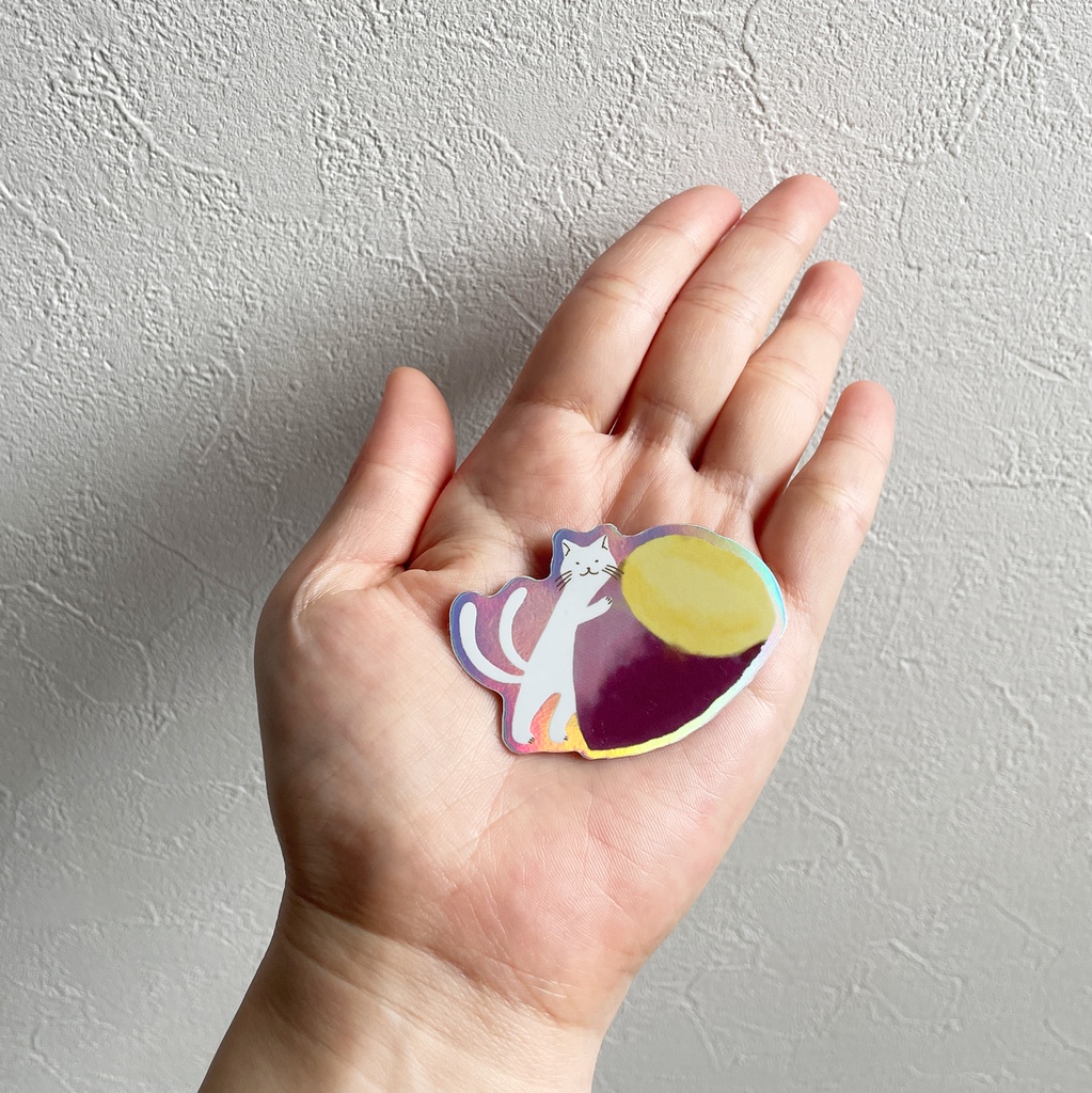 さつまいもアクリルキーホルダーとオーロラステッカーのセット