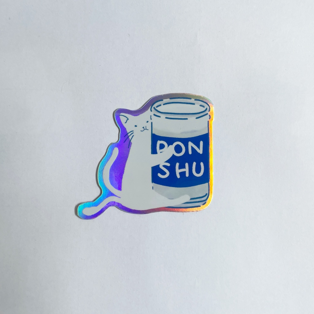 カップ酒のアクリルキーホルダーとオーロラステッカーセット