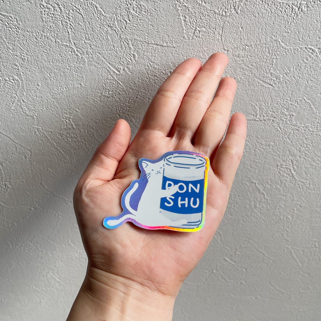 カップ酒のアクリルキーホルダーとオーロラステッカーセット