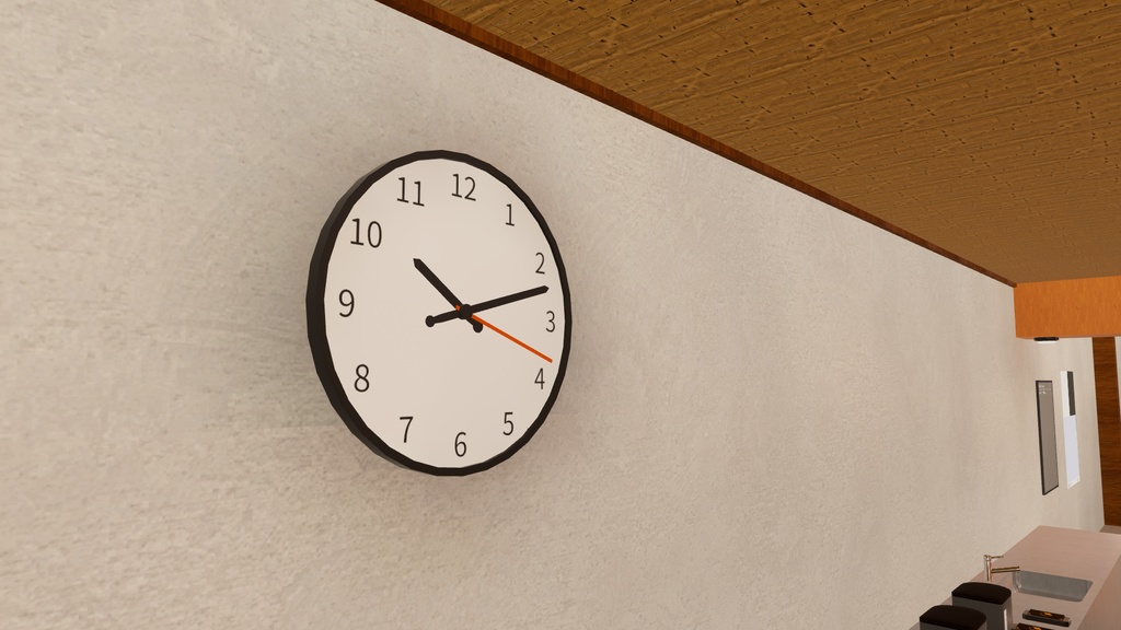【無料】シンプルなアナログ時計【VRC向け】