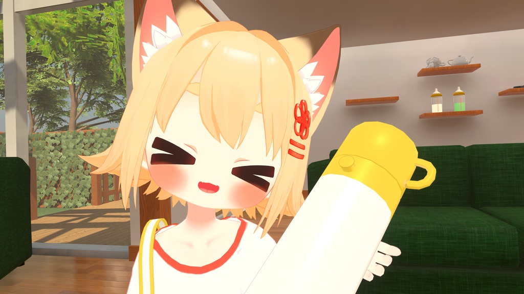 【VRChatアバター向けギミック】注いで飲める!水筒ギミック!【発売記念セール中!】