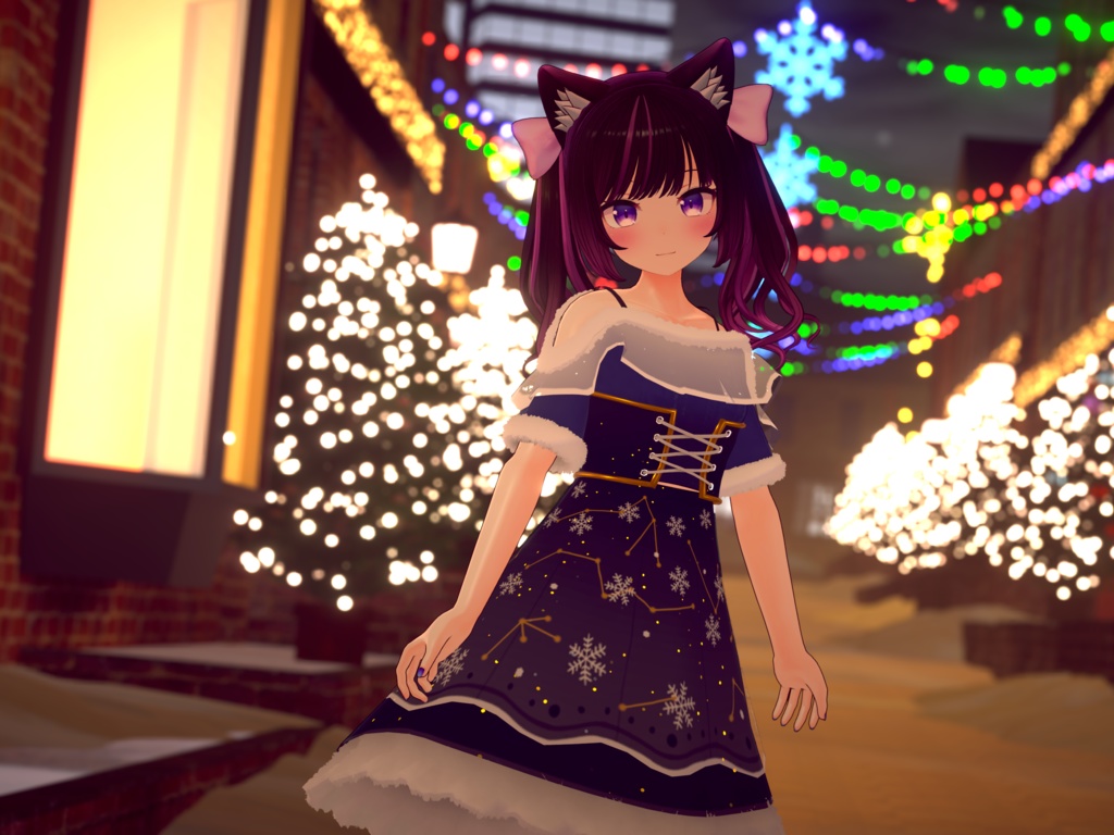 【28+アバター対応】星空の下の雪景色