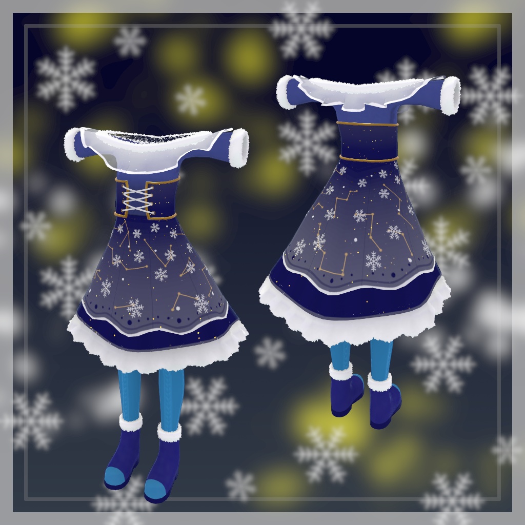 【28+アバター対応】星空の下の雪景色