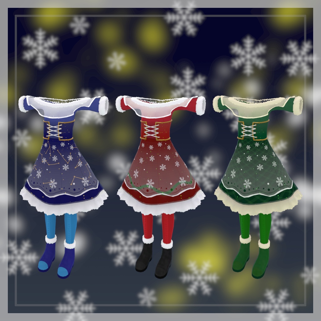 【28+アバター対応】星空の下の雪景色