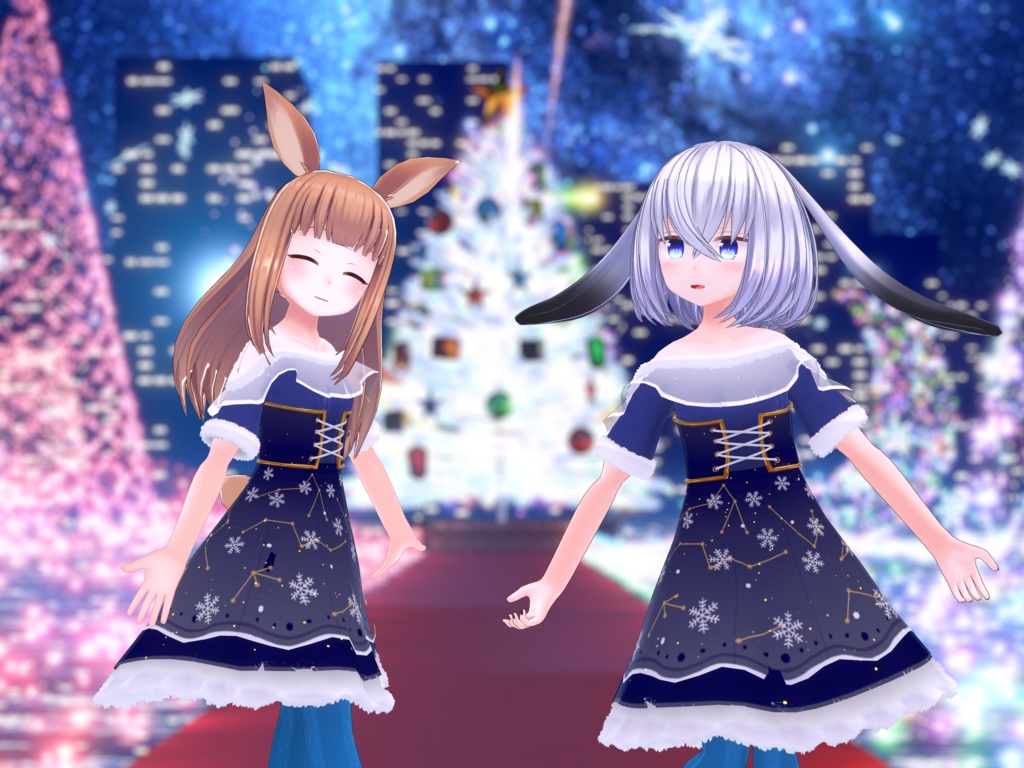 【28+アバター対応】星空の下の雪景色