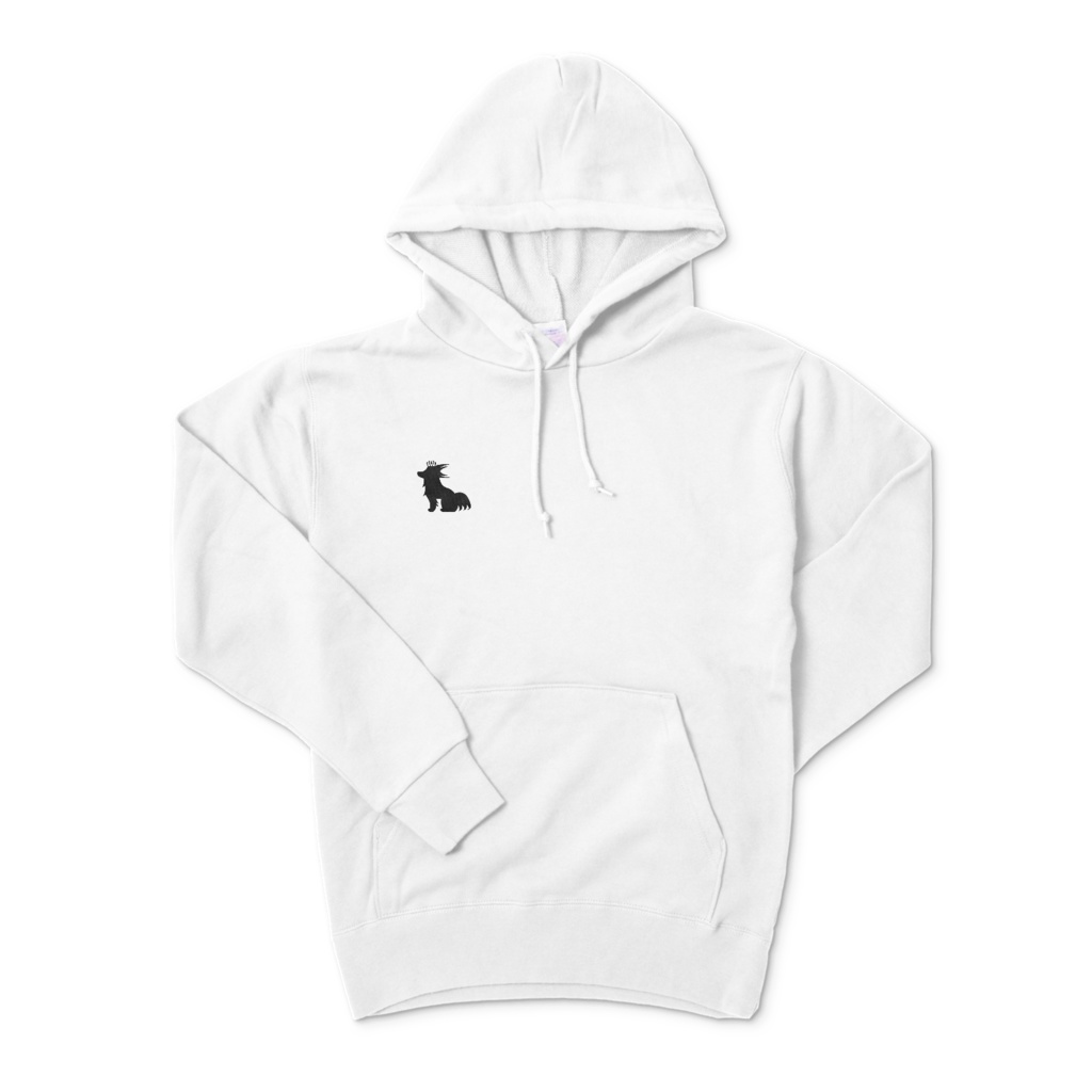 "Dignified King" ロゴ入りパーカー 白