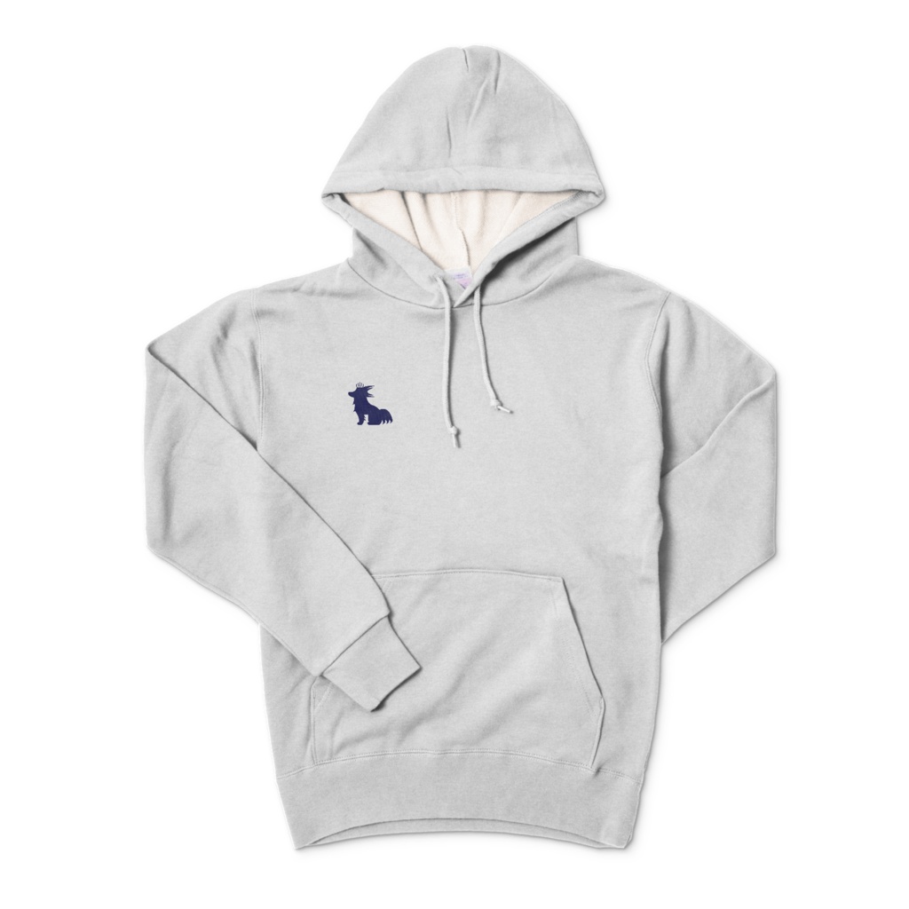 "Dignified King" ロゴ入りパーカー グレー