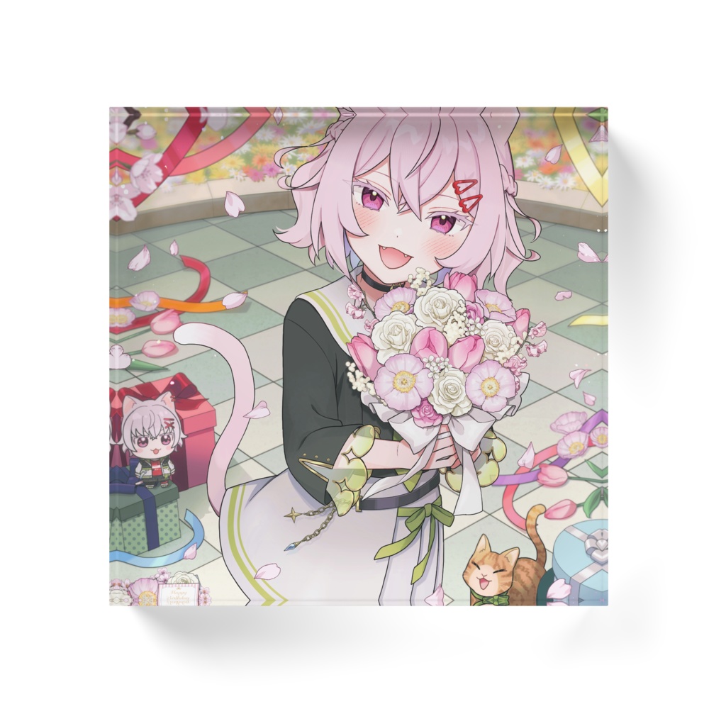 【猫坂りお】2年目!誕生日記念アクリルブロック