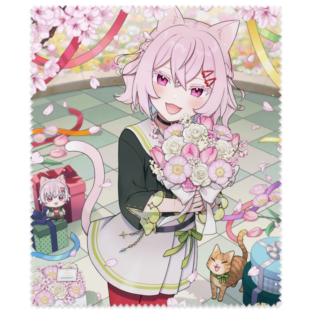 【猫坂りお】2年目！誕生日記念メガネ拭き！