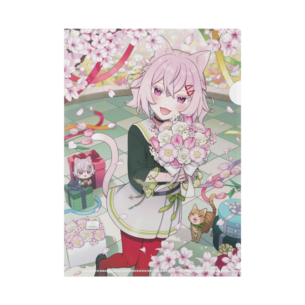 【猫坂りお】2年目!誕生日記念クリアファイル(A4)!