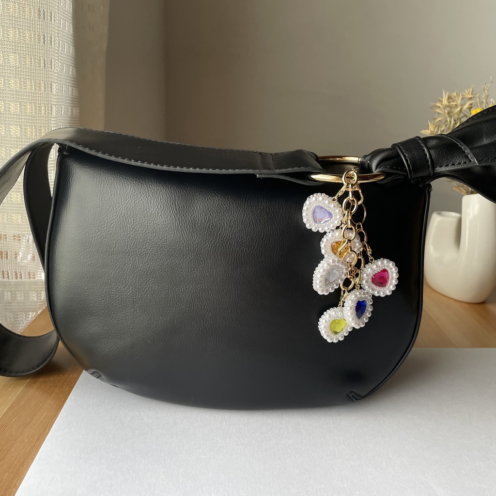 匿名配送 ホワイトハートのバッグチャーム 推し活 推し色