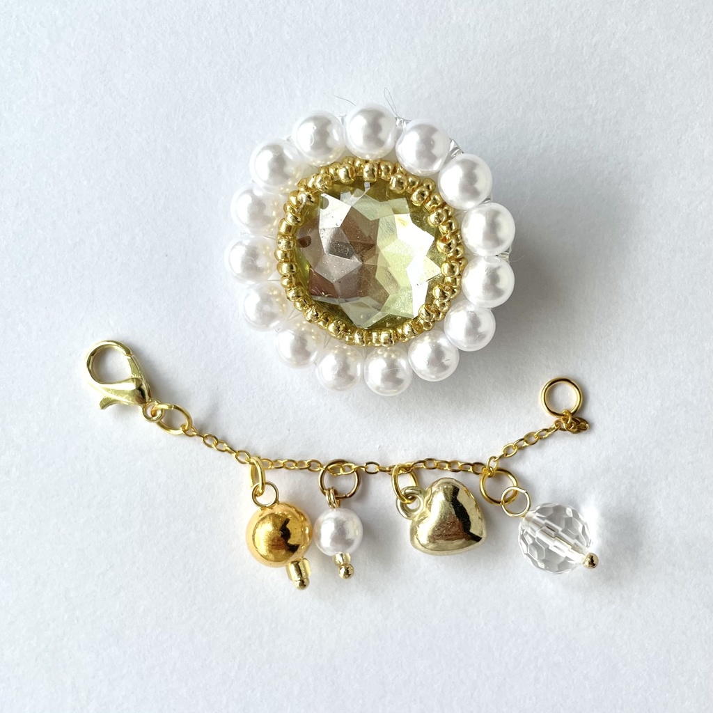 018 匿名配送 ハンドメイド ブローチ コサージュ ビーズ刺繍 推し活 推し色 黄色