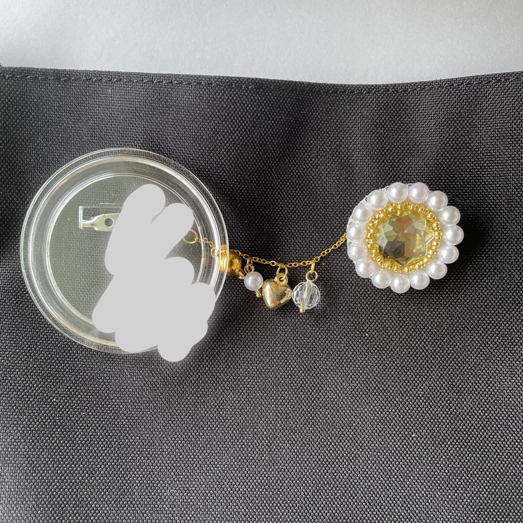 018 匿名配送 ハンドメイド ブローチ コサージュ ビーズ刺繍 推し活 推し色 黄色