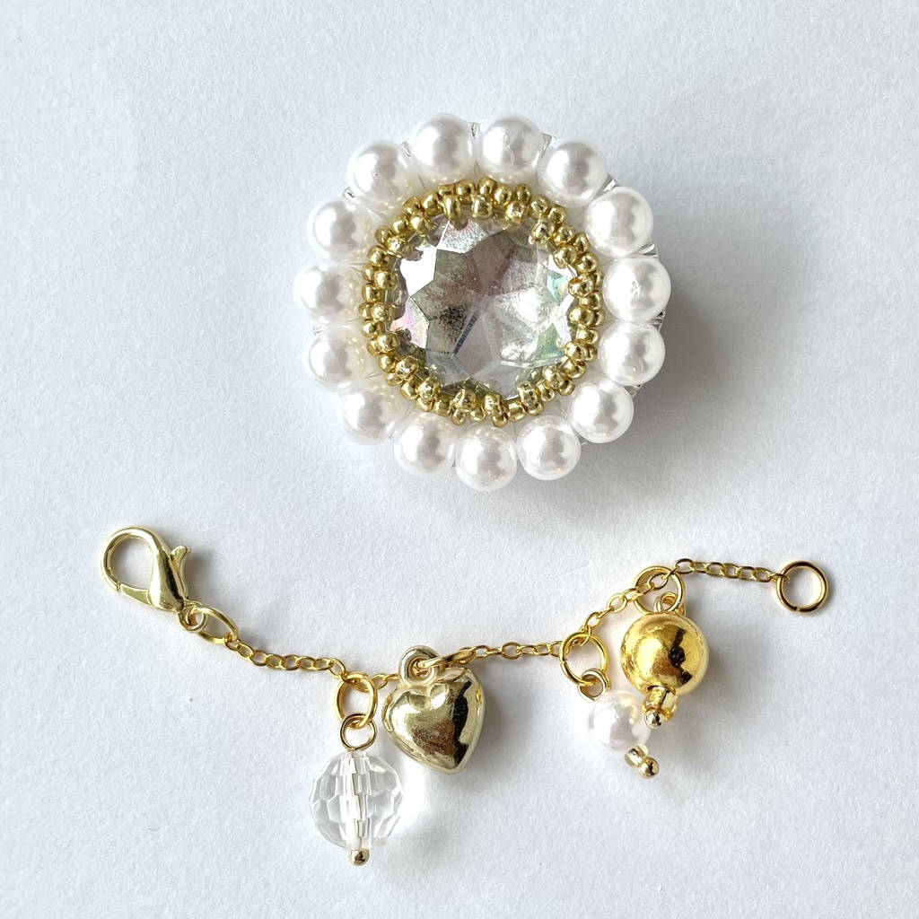 019 匿名配送 ハンドメイド ビーズ刺繍 ブローチ コサージュ 推し活 推し色 グレー