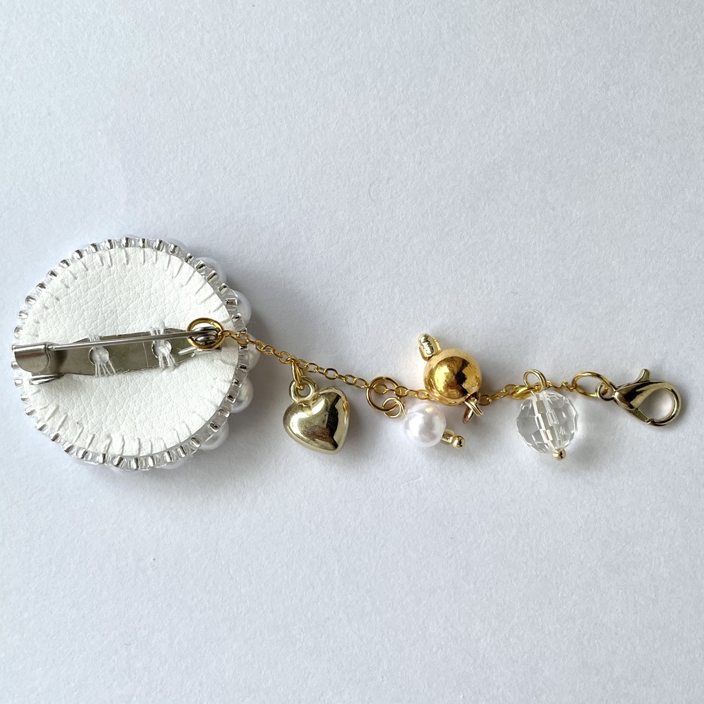 020 匿名配送 ハンドメイド ビーズ刺繍 ブローチ コサージュ 推し活 推し色 オレンジ