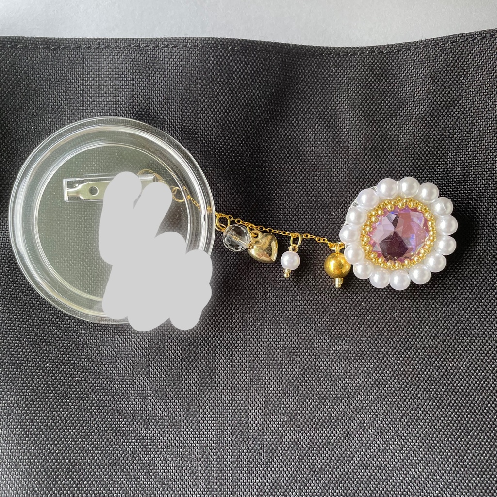 021 匿名配送 ハンドメイド ビーズ刺繍 ブローチ コサージュ 推し活 推し色 紫