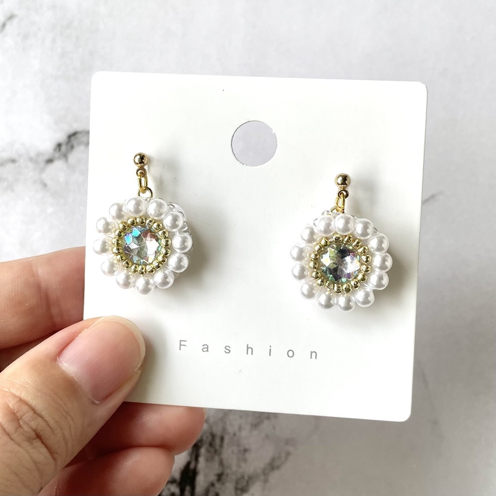 025 匿名配送 ハンドメイド ビーズ刺繍 ノンホールピアス 推し活 推し色 シルバー グレー