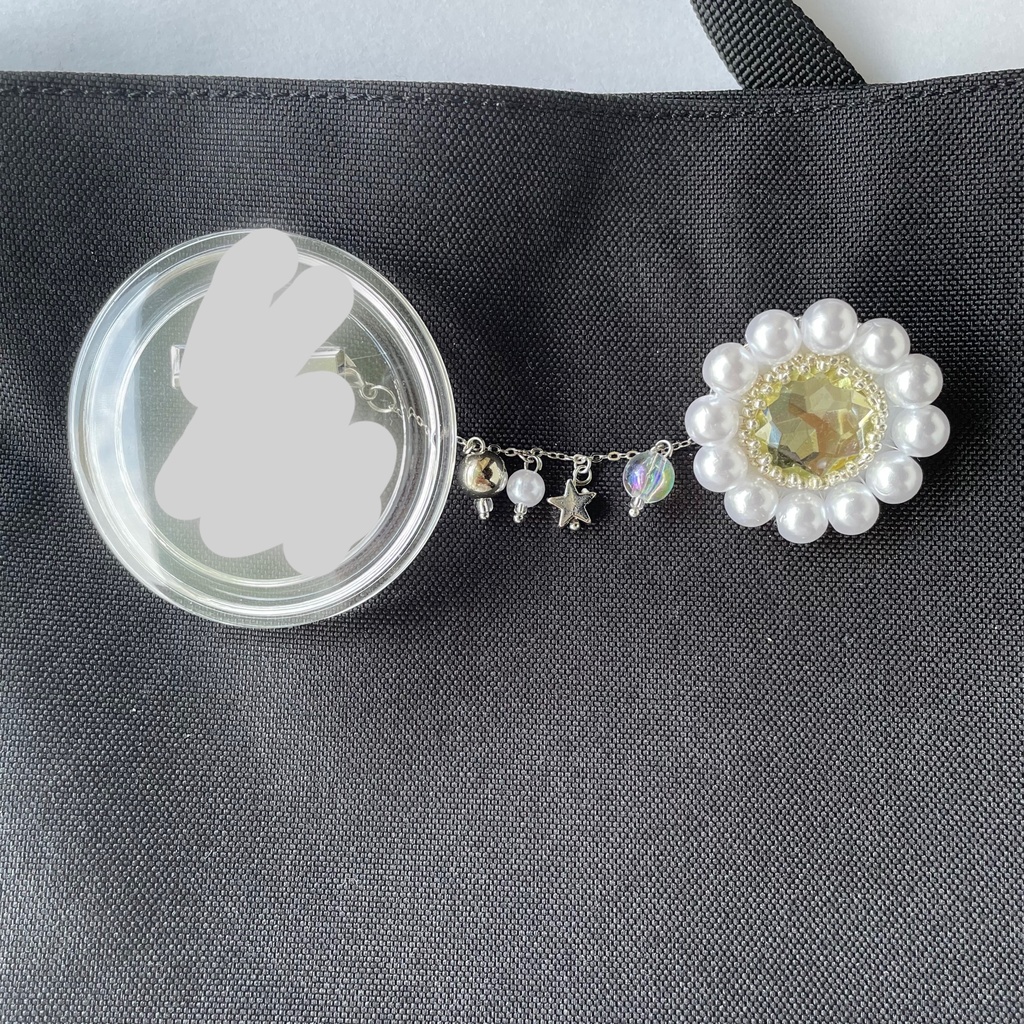 042 匿名配送 ハンドメイド ビーズ刺繍 ブローチ コサージュ 推し活 推し色 黄色