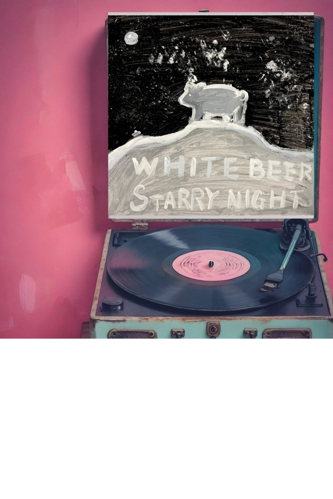 【原画】架空レコード(白熊+星空)