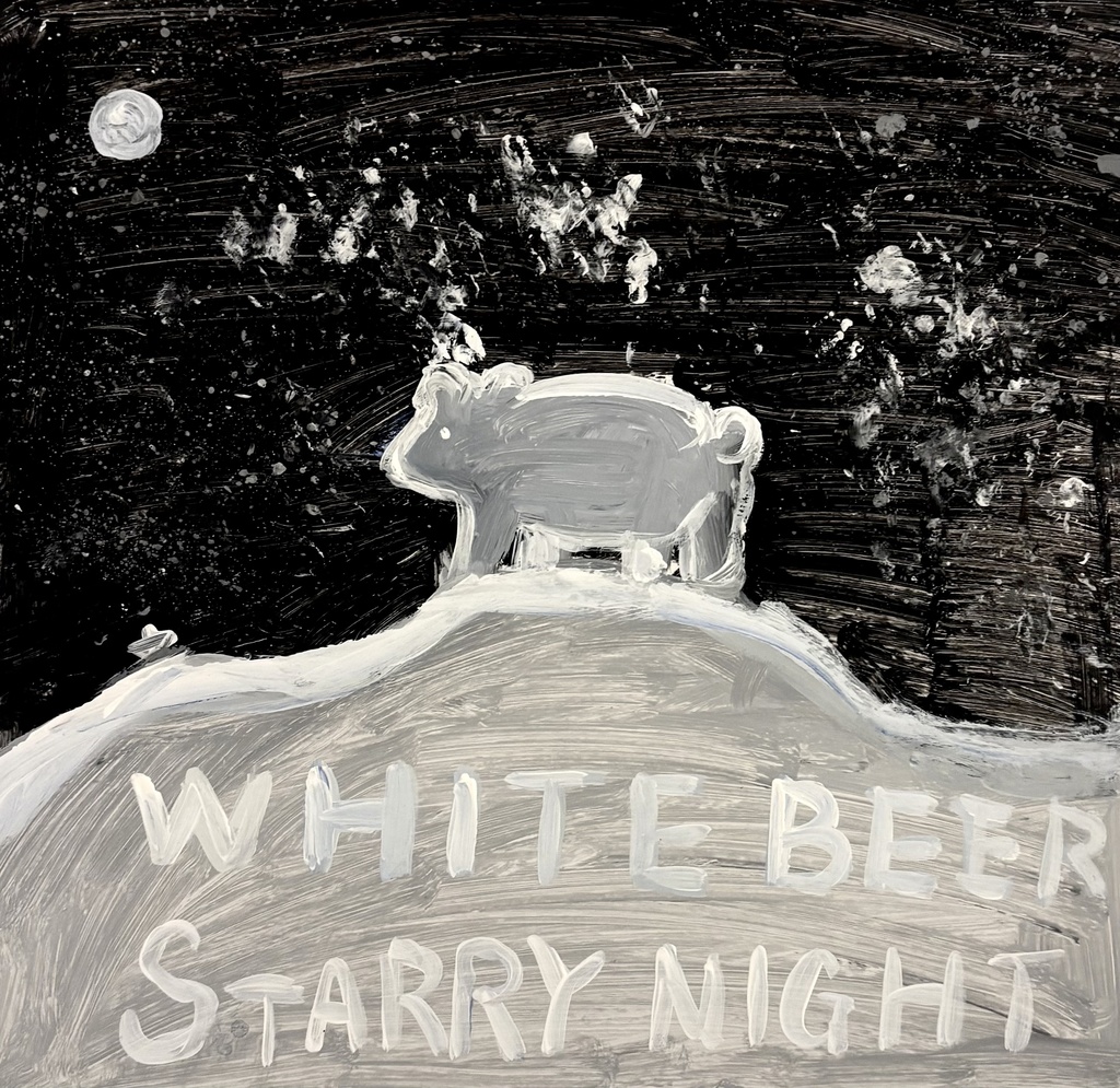 【原画】架空レコード（白熊+星空）