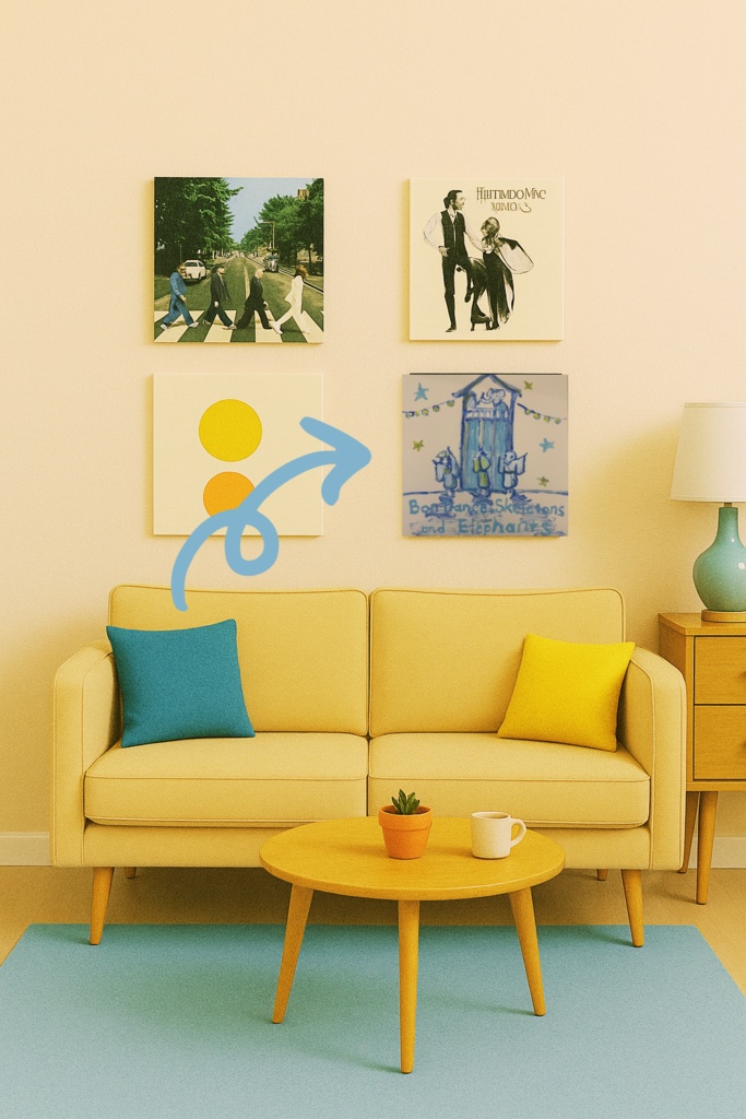 【原画】架空レコード(盆踊り+ガイコツ+ゾウ)