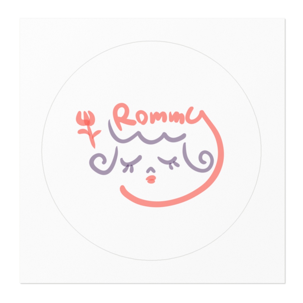 レトロファンシィガールステッカー(シャイなあの子)