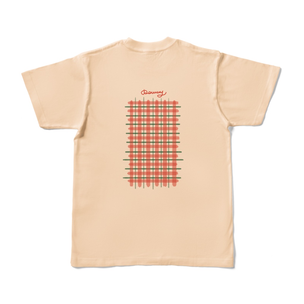 らくがきしちゃったTシャツ(チューリップ×チェック)