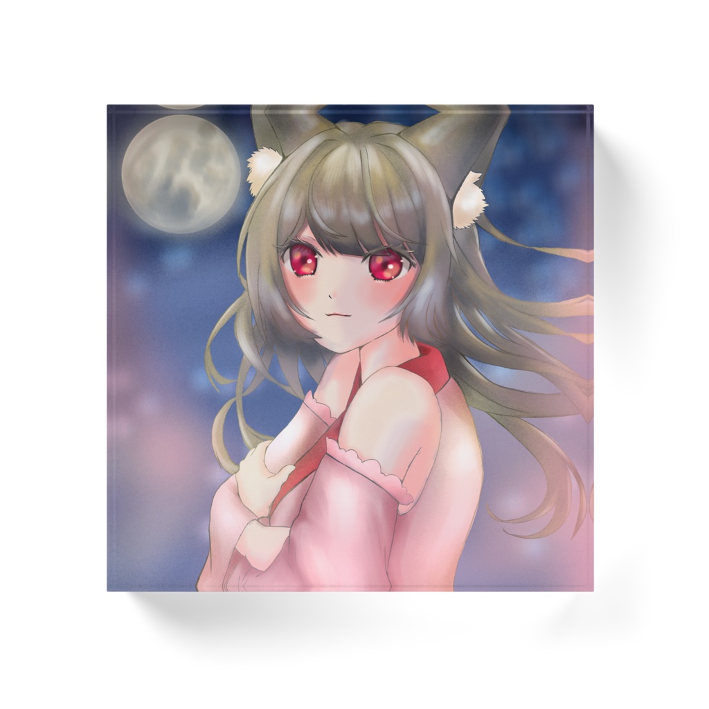 弓庭朱々音アクリルブロック(お月見)