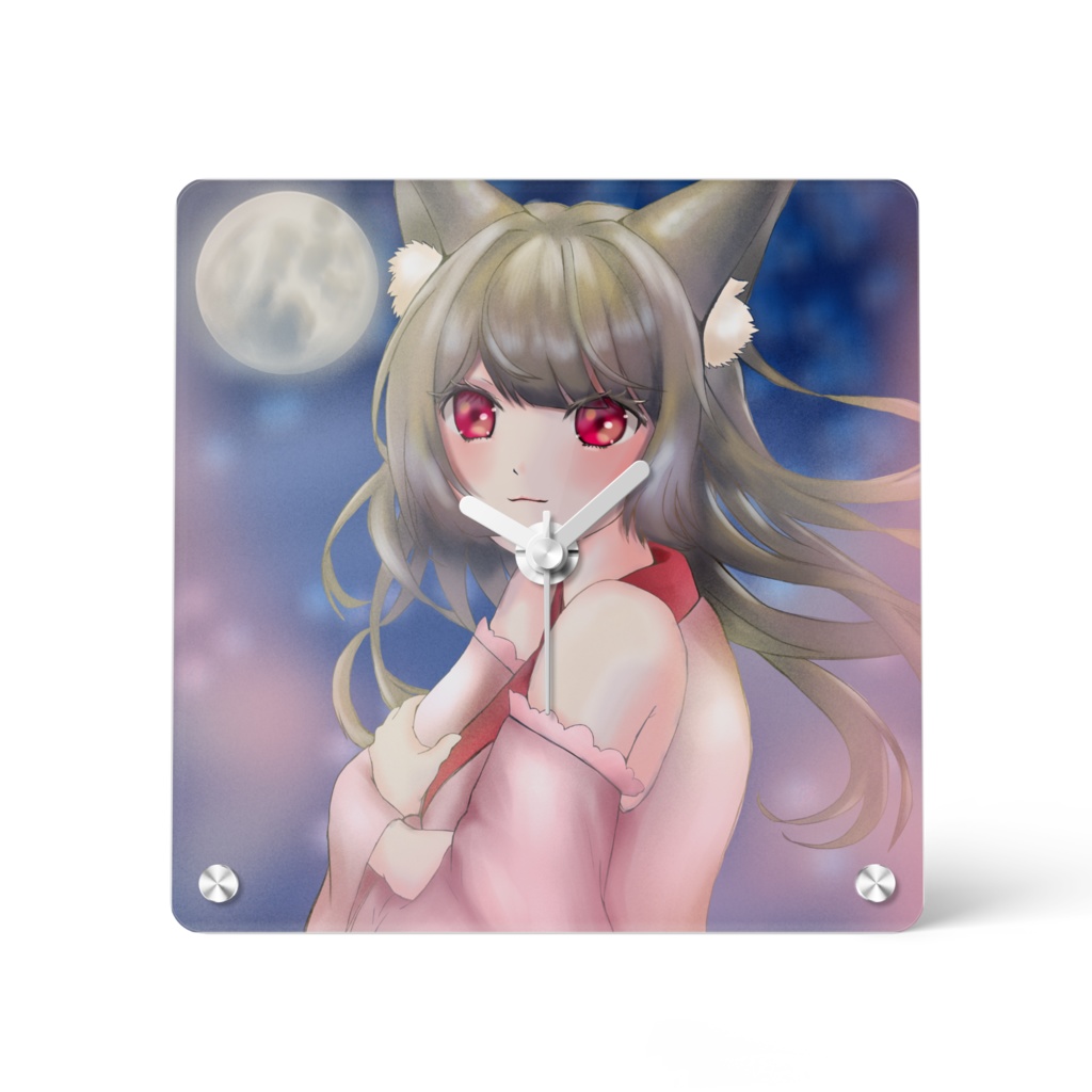 弓庭朱々音アクリル時計(お月見)