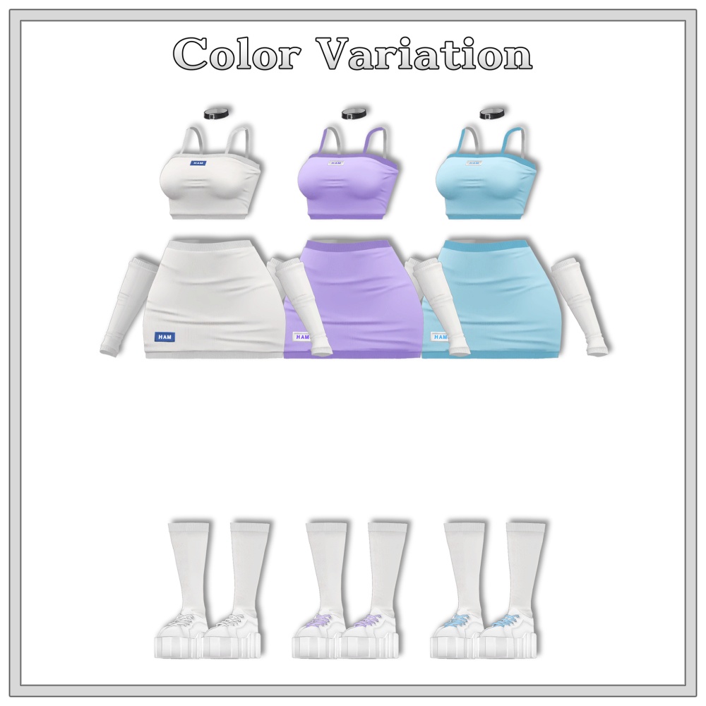 【萌(Moe) 専用】 Knit Sporty Set 【VRChat向け衣装モデル】