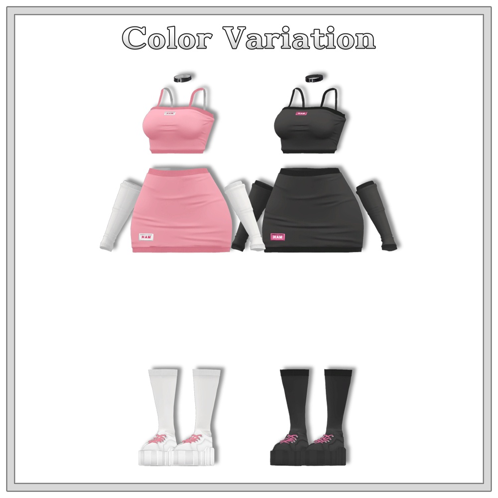 【萌(Moe) 専用】 Knit Sporty Set 【VRChat向け衣装モデル】