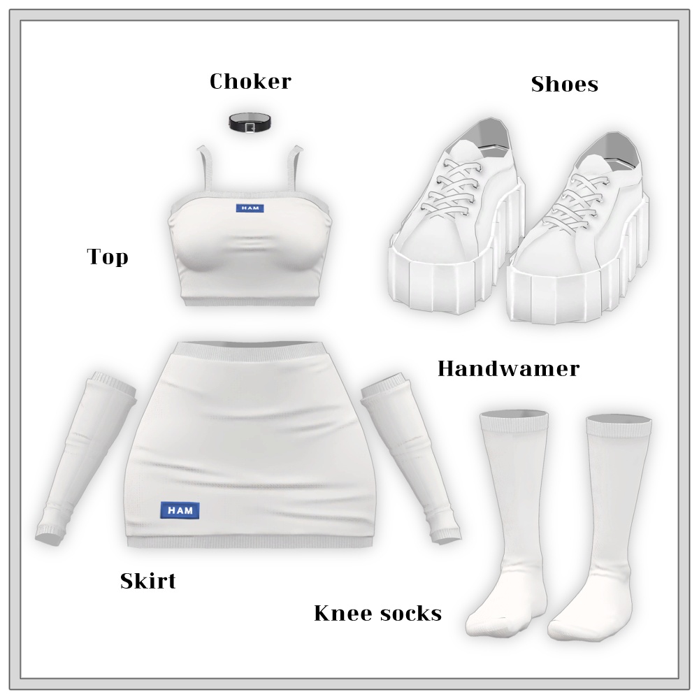 【萌(Moe) 専用】 Knit Sporty Set 【VRChat向け衣装モデル】
