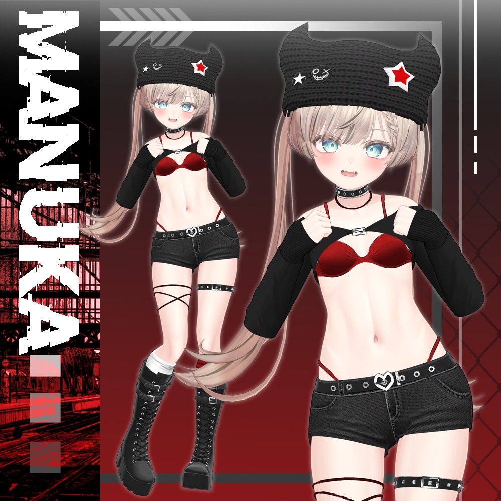 【2アバター対応】 Punky Devil 【VRChat向け衣装モデル】