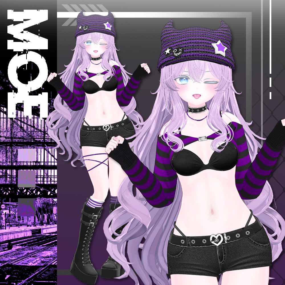 【2アバター対応】 Punky Devil 【VRChat向け衣装モデル】