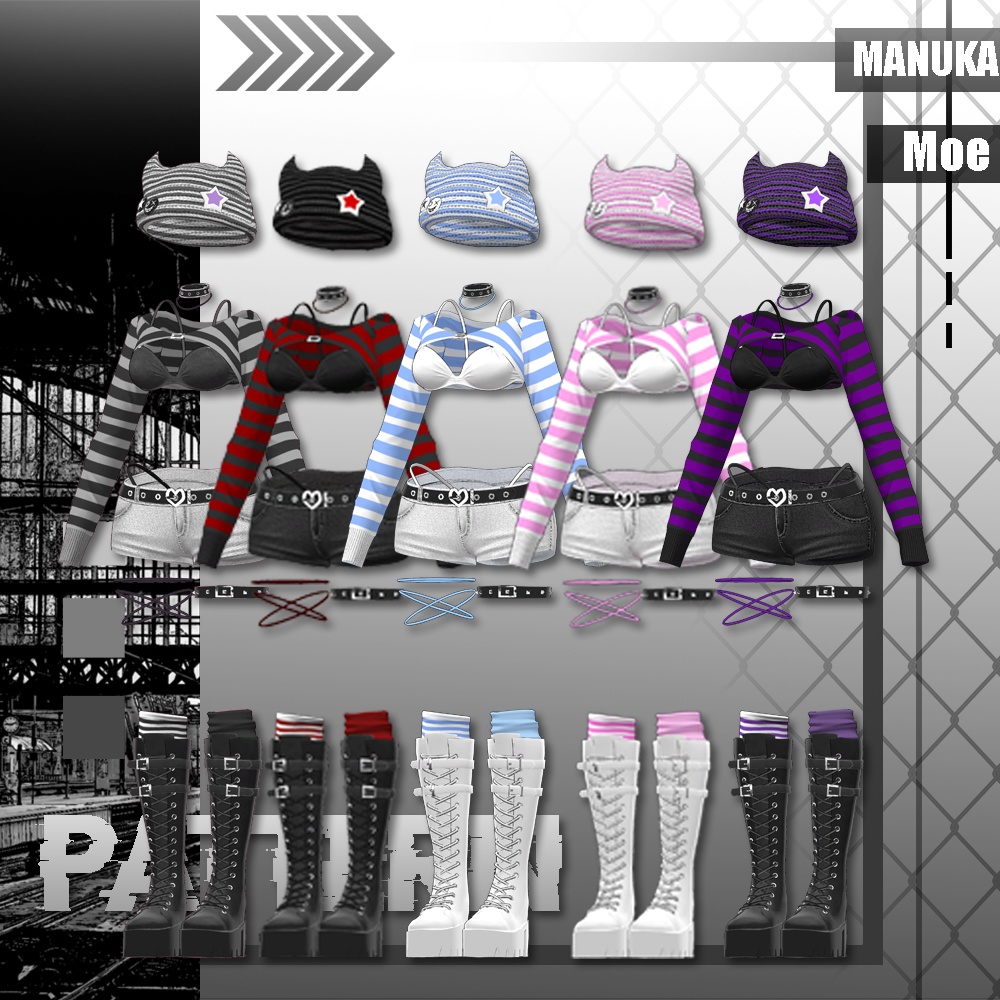 【2アバター対応】 Punky Devil 【VRChat向け衣装モデル】